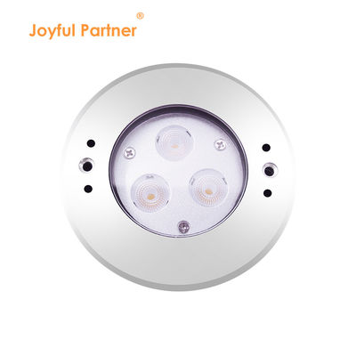 DIA 118mm IP68 304 स्टेनलेस स्टील गर्म सफेद पानी के नीचे एलईडी लाइट 3W DC24v प्लास्टिक माउंटिंग आस्तीन के साथ