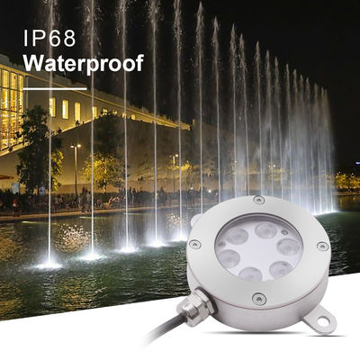 DMX512 नियंत्रणीय LED फाउंटेन लाइट DC24V 12W 3000K स्टेनलेस स्टील IP68 लैंडस्केप अंडरवाटर के लिए