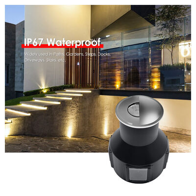 एलईडी भूमिगत रोशनी 3W AC 85-265V 1/2/3/4 साइड DIA55MM*H55MM 0.5M पावर केबल के साथ ऑप्टिकल लेंस