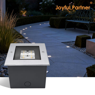 आउटडोर स्क्वायर इनग्राउंड लाइट 24V 8W 3000K वार्म व्हाइट डाई-कास्ट एल्यूमीनियम बॉडी IK रेटिंग 09