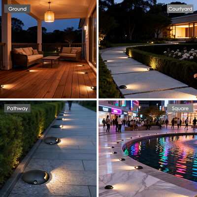 IP65 रेटेड 1W LED अंडरग्राउंड डेक लाइट आउटडोर स्टेप ड्राइववे लाइटिंग 12V इनग्राउंड अपलाइट्स रोड यूज़ के लिए